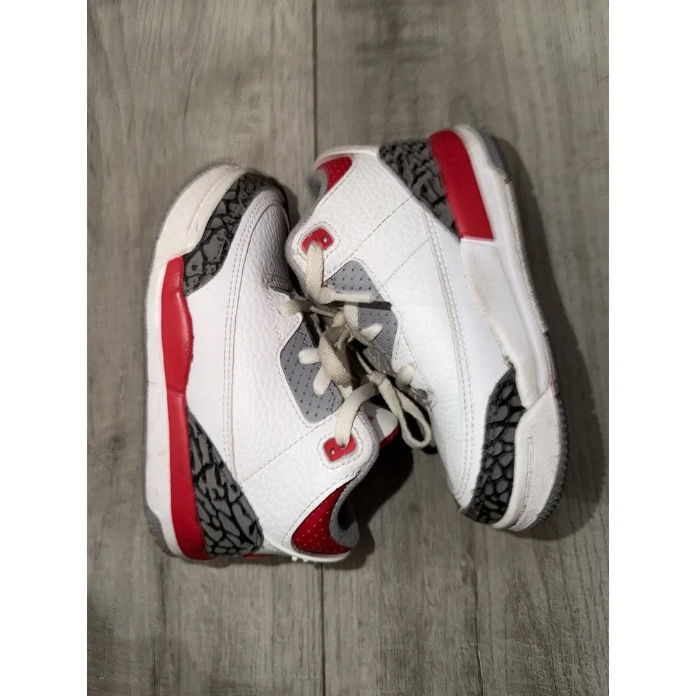 Nike Air Jordan 3 Retro Fire‎ Red White Cement Size 8c DM0967-160 GS